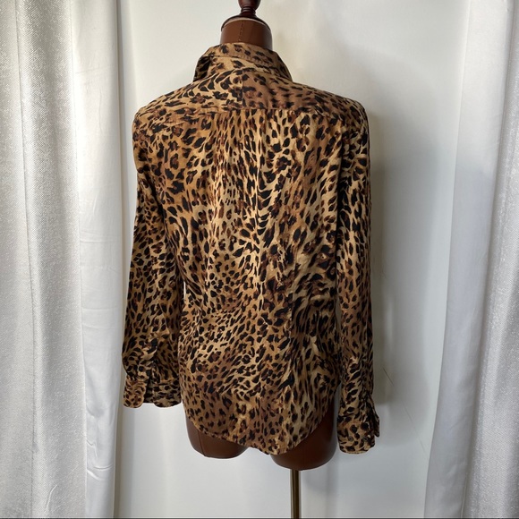 Chaps animal print button down top - Picture 4 of 5